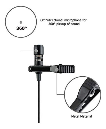 Micrófono Lavalier De Solapa Con Clip Lav Para Sony Zv-1f Zv
