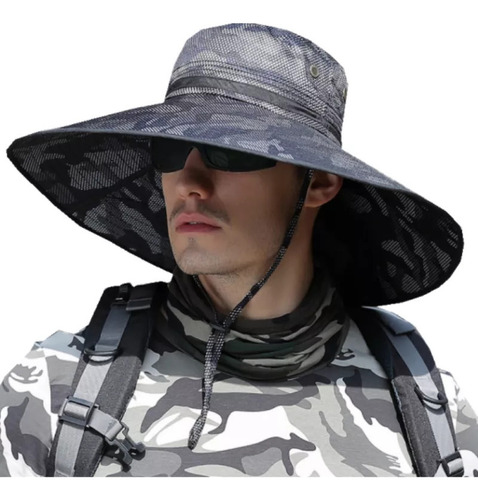 La Sombrero De Pescador De Ala Grande Con Protección Solar