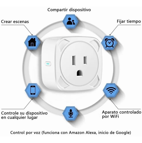 Imagen 3 de 10 de Enchufe Inteligente Wifi Compatible Con Alexa