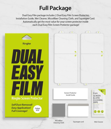 Imagen 5 de 10 de Film Dual Easy Samsung A70 & A90 Ringke Original Pack X2