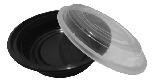Contenedor Circular 24oz, Topper Wow, 150jgos, Pp Reciclable Color Negro