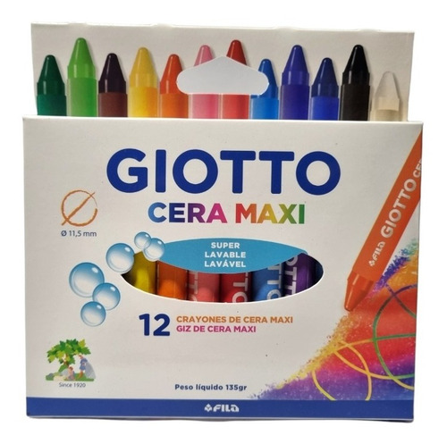 Lápices Giotto Cera Maxi 12 Colores