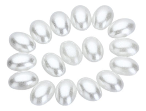 50 De Plástico Con Plano De Cabujón Ovalado De 14 X 10 Mm.
