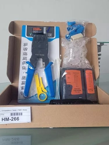 Kit De Redes Crimpeadora + Tester + Pela Cable + Conectores