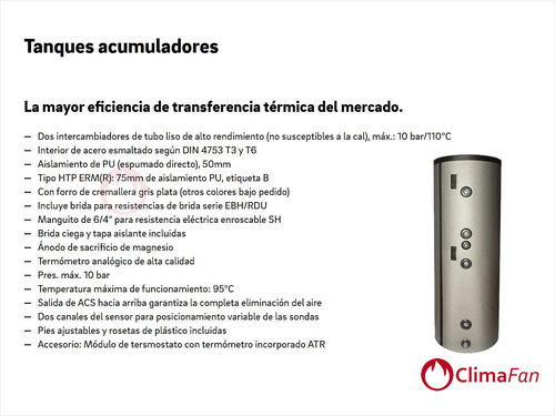 Acumulador De Agua Rehau 300 Litros Con Doble Serpentín