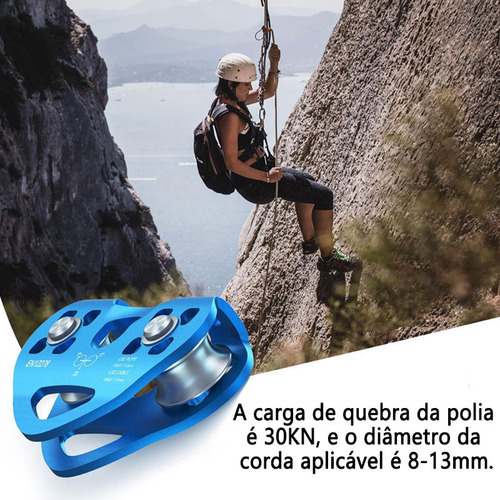Polia Dupla Em Linha 30kn Aço, Corda, Tirolesa Promoção