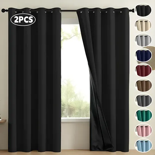 2 Panele Cortinas Blackout Para Ventana 200x150cm Habitacion