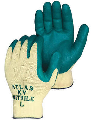 Showa Kv350l-09 Coated Gloves,green/yellow,l,pr Ggh