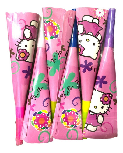 6 Cornetas Para Fiesta Con Tematica De Hello Kitty