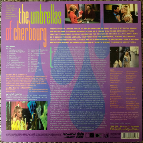 Umbrellas Of Cherbourg (1964) Criterion Laserdisc Laser Disc (Usado)