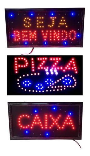 Imagem 1 de 1 de 3 Placas Luminoso Quadro Led Letreiros Luminária Decoração