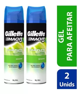 Gel Gillette Mach3 Sensitive 400 Ml Pack X2 Unidades