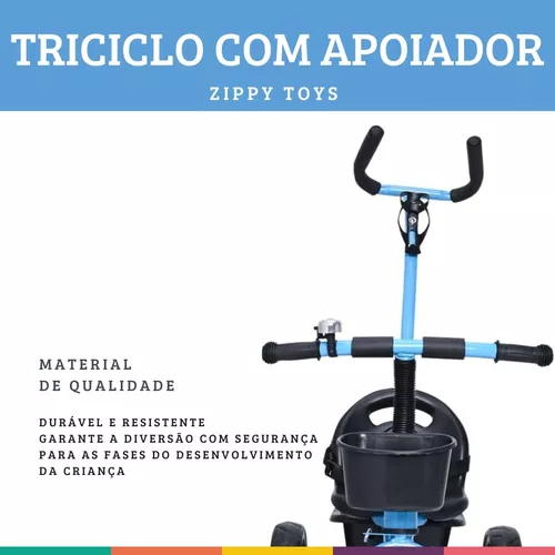 Zippy Toys Triciclo Infantil, Feito de Plástico e Aço Carbono