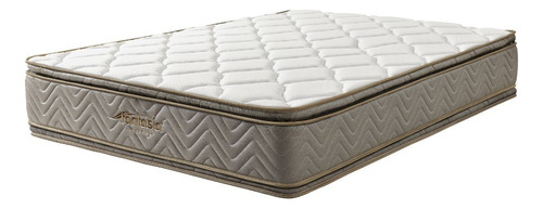 Colchón Queen de resortes Fantasía Galaxy beige y gris - 160cm x 190cm x 29cm con doble pillow