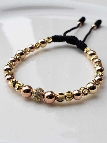 Pulsera Para Mujer En Oro 18k Personalizada Bola De Fuego