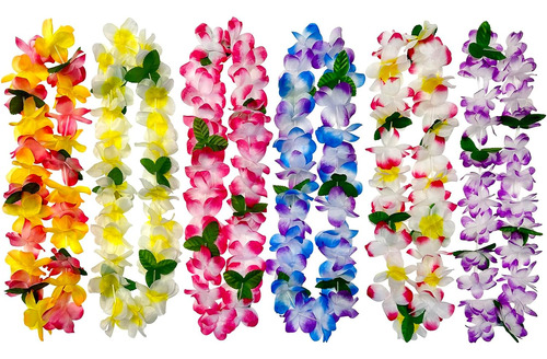 6   Leis Florales Hawaianas, Collares De Leis Hawaianos...