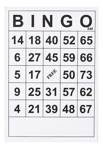 Juego De Bingo, Tarjetas De Papel, Fácil Lectura, 60 Hojas,