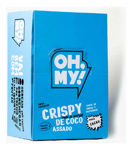 Kit 6 Oh, My! Crispy De Coco Assado Proteico 75g Sabor Cacau