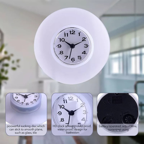 Nuevo Reloj De Pared Con Ventosa Con Espejo De Cocina Para B
