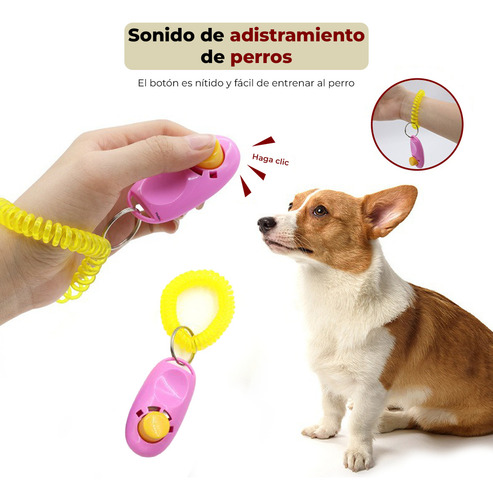 Fancy Pets Clicker Para Entrenamiento Adiestramiento Canino Color Rosa Starmark
