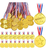 Comprar 100 Pzs Medallas Plástico Dorado Para Niños Juegos Deportes