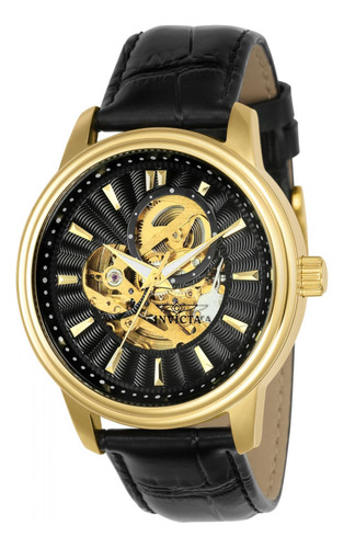 Reloj de pulsera Invicta 22578, para hombre, con correa de cuero color oro