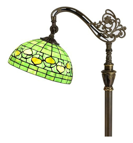 Lámpara De Pie Tiffany De Vidrio Con Diseño De Manzana Verde
