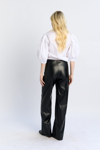 Pantalon Mujer Calza Leggins Recto Simil Cuero Engomado