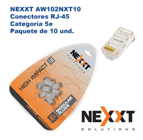 Nexxt Aw102nxt10 Rj-45 Cat5e Empaque De 10 Unidades