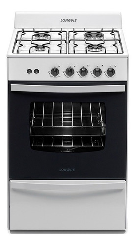 Imagen 1 de 2 de Cocina Longvie 12331 multigas 4 hornallas blanca 220V puerta con visor 70L