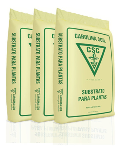 3 X Sacas Substrato Carolina Soil Padrão Ec 0,7 - 8kg Cada