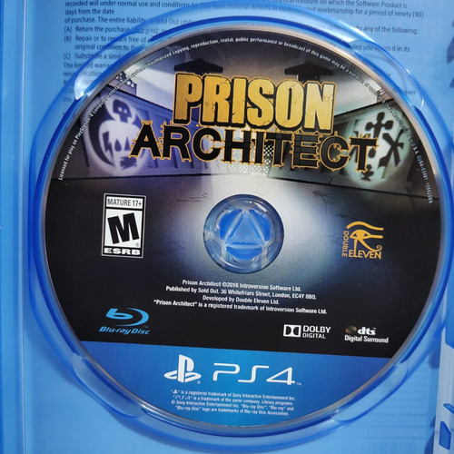 Prison Architect Ps4 Original Midia Fisica Seminovo + Nf (Usado)