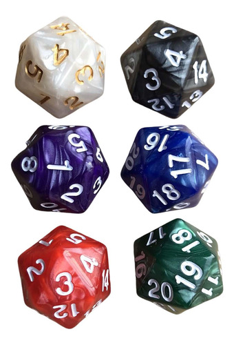 6 Piezas D20 Dices Party Favors Dados Poliédricos Para Bar