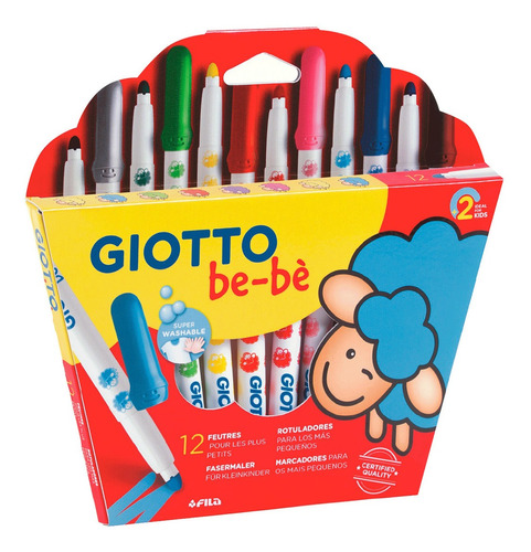 Marcadores Giotto Bebe - 12 Colores - Artística