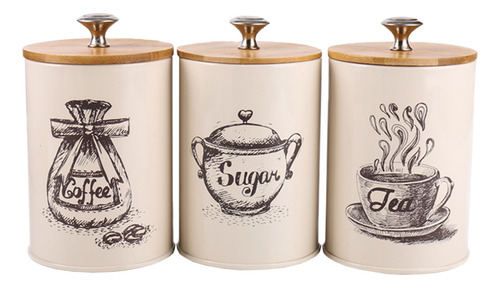3 Latas Sellables Para Café, Tarros De Cocina Para Almacenar