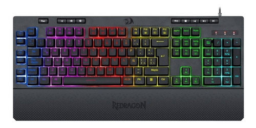 Imagen 1 de 4 de Teclado Gamer Redragon Shiva K512 Rgb Qwerty Rgb