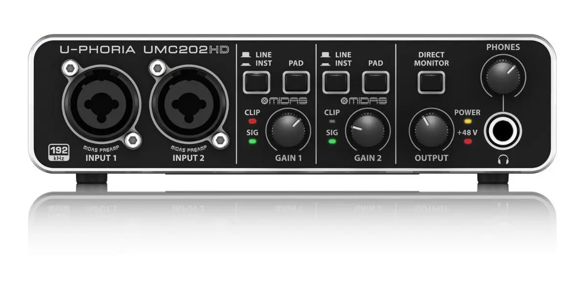 Interfaz Audio Usb Behringer U-phoria Umc202hd Color Negro