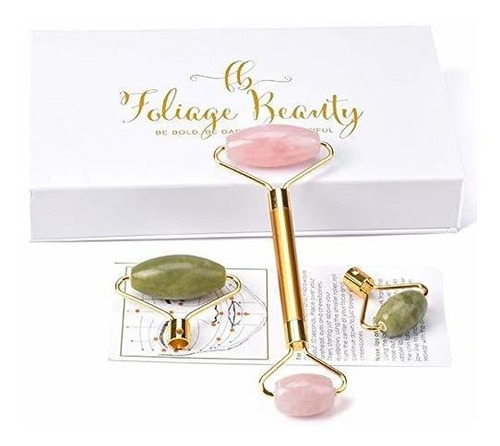 Kits - Jade Rose Quartz Roller Kit With 3 Changeable Heads |