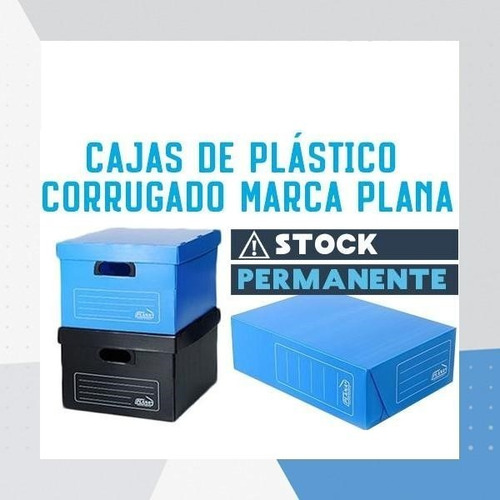 Caja Archivo Reforzada A4 Plana 33x24x9 Azul X Unidad Azul