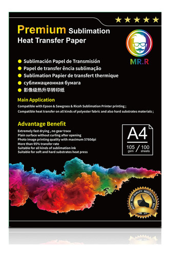 Papel De De Calor Sublimación 105 G 100 Hojas
