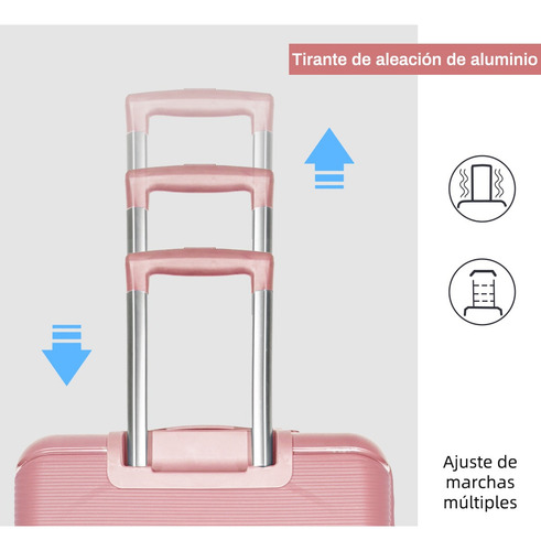 Maleta 24 Pulgadas Doble Llanta Ligeraresistente Antilluvia Coral Claro