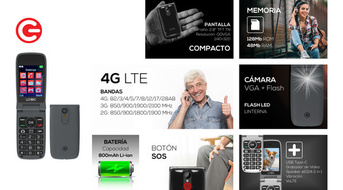Celular Almeja Logicf11 Adulto Mayor Batería Larga Botón Sos