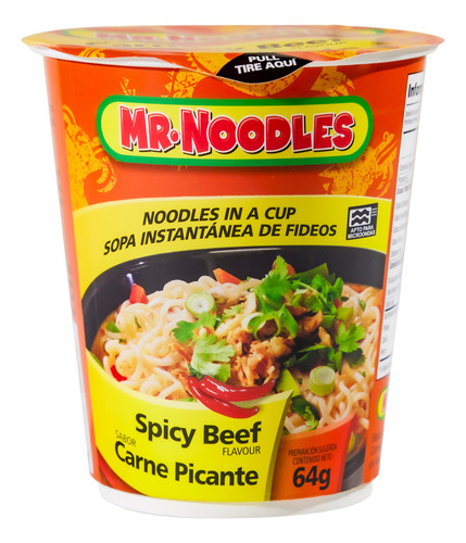 Mr.noodles Sopa Instantánea De Fideos Carne Picante 12 Un