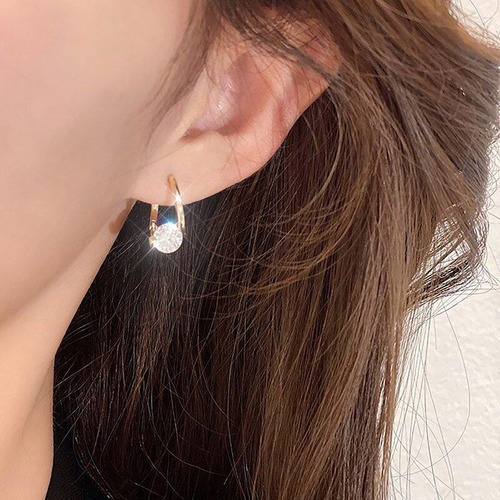 Pendientes De Perlas Redondas De Diamantes, Hebilla De Circo