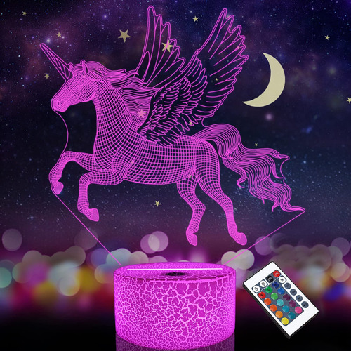 Fullosun Regalo Unicornio Para Parrilla Lampara Noche 3d Que