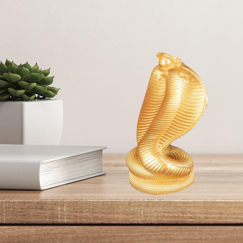 Estatua De Serpiente De Resina, Adorno De Escritorio Oro M