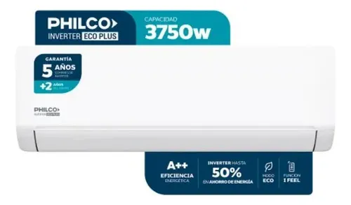 Aire Acondicionado Split Philco Inverter 3750w Frio Calor A++ Phin37ha2an