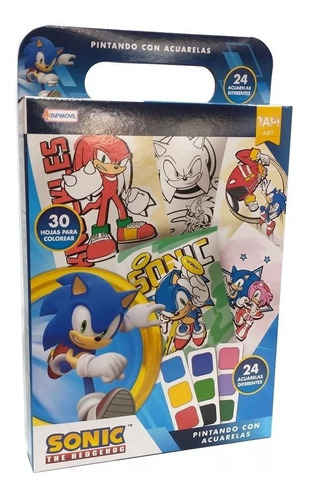 Sonic The Hedgehog Pintando Con Acuarelas Tapimovil