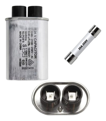 Capacitor Microondas 0.80 Uf 2100v Con Fusible 20a 250v