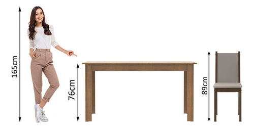 Juego De Comedor Bea Con 4 Sillas Marron/crema